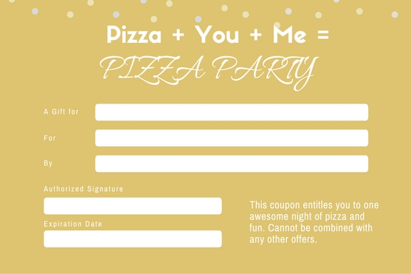 Pizza Party Coupon Template