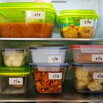 This Is A Photo Of A Fridge Stocked With Leftovers.