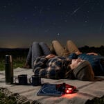 people staring at night sky